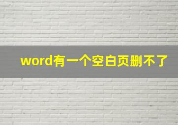 word有一个空白页删不了