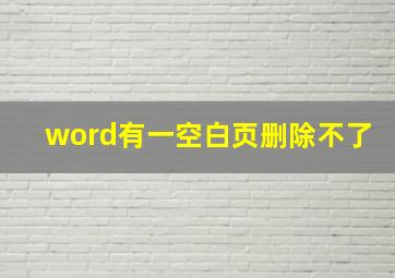 word有一空白页删除不了