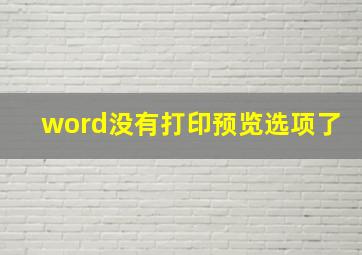 word没有打印预览选项了