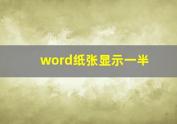 word纸张显示一半