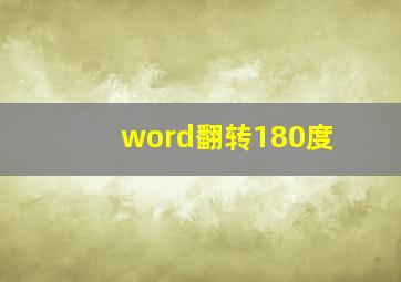 word翻转180度