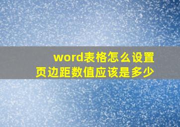 word表格怎么设置页边距数值应该是多少