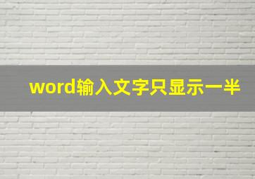 word输入文字只显示一半