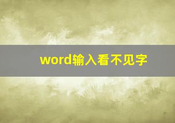 word输入看不见字