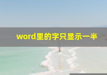 word里的字只显示一半