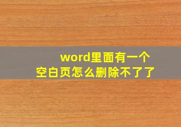 word里面有一个空白页怎么删除不了了