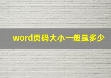 word页码大小一般是多少