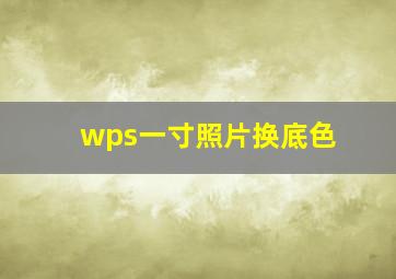 wps一寸照片换底色