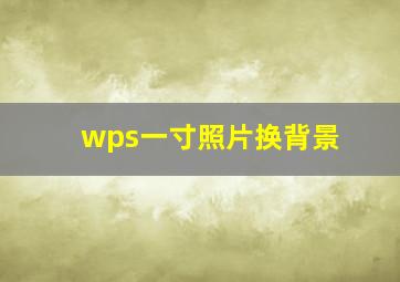 wps一寸照片换背景