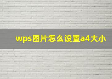 wps图片怎么设置a4大小