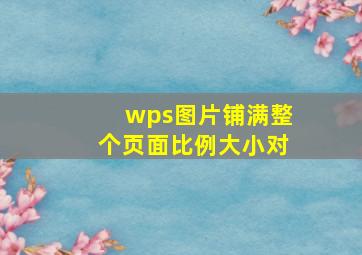 wps图片铺满整个页面比例大小对