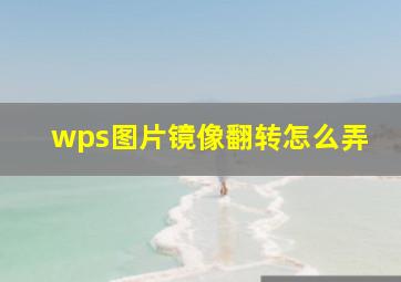 wps图片镜像翻转怎么弄