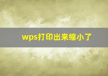 wps打印出来缩小了