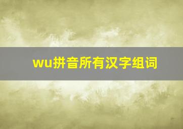 wu拼音所有汉字组词