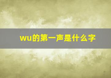 wu的第一声是什么字