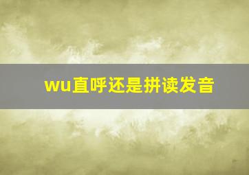 wu直呼还是拼读发音