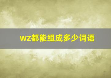 wz都能组成多少词语