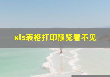 xls表格打印预览看不见