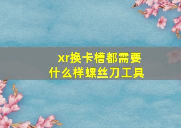 xr换卡槽都需要什么样螺丝刀工具