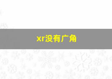 xr没有广角