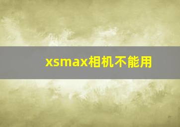 xsmax相机不能用