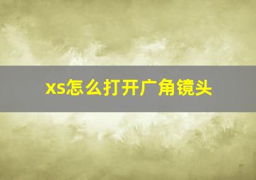 xs怎么打开广角镜头