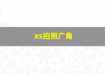 xs拍照广角