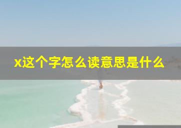 x这个字怎么读意思是什么