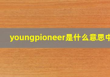 youngpioneer是什么意思中文