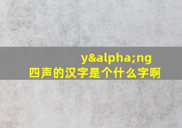 yαng四声的汉字是个什么字啊