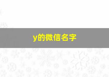 y的微信名字