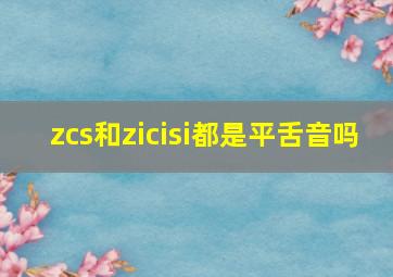 zcs和zicisi都是平舌音吗