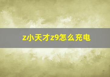 z小天才z9怎么充电