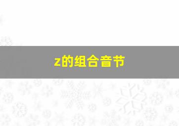 z的组合音节