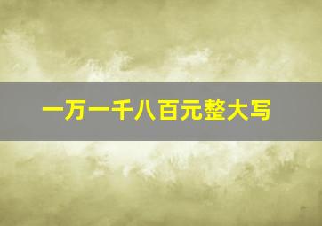 一万一千八百元整大写