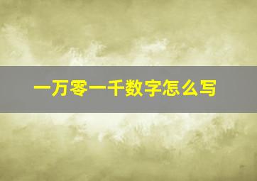 一万零一千数字怎么写