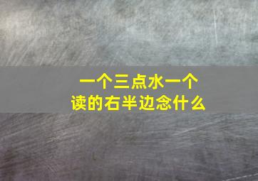 一个三点水一个读的右半边念什么