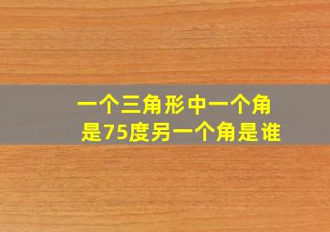 一个三角形中一个角是75度另一个角是谁