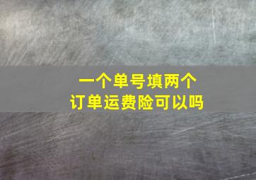 一个单号填两个订单运费险可以吗