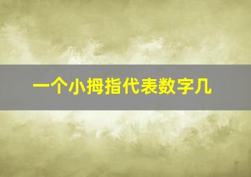 一个小拇指代表数字几