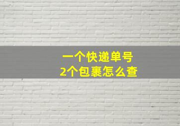 一个快递单号2个包裹怎么查