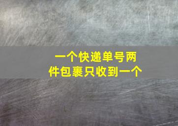 一个快递单号两件包裹只收到一个