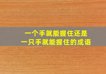 一个手就能握住还是一只手就能握住的成语