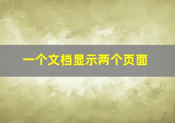 一个文档显示两个页面