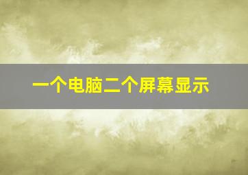 一个电脑二个屏幕显示