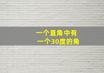 一个直角中有一个30度的角