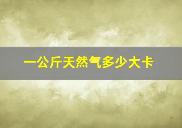 一公斤天然气多少大卡