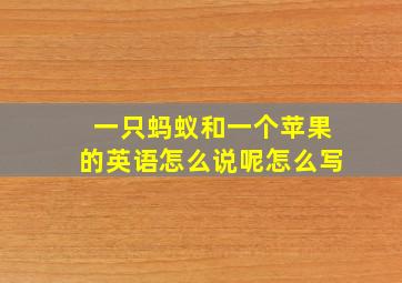 一只蚂蚁和一个苹果的英语怎么说呢怎么写