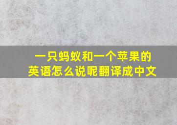 一只蚂蚁和一个苹果的英语怎么说呢翻译成中文