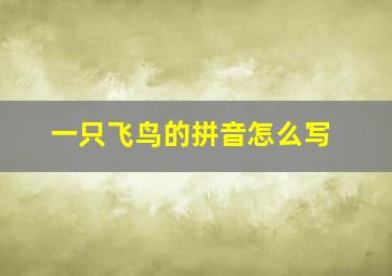 一只飞鸟的拼音怎么写